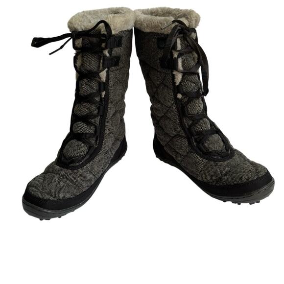 Columbia Women’s 6 Faux Fur Mid Boots Gray Waterproof Omni Grip 200 Grams EUC - Picture 6 of 9